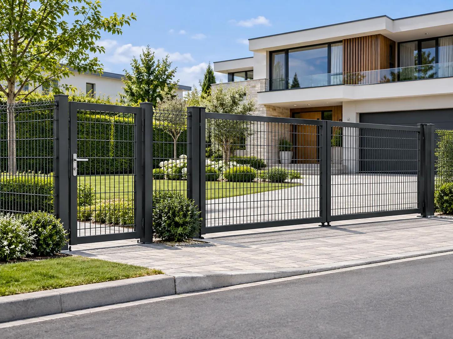 3D Fence + Pedestrian Single Gate + Vehicle Double Gate System