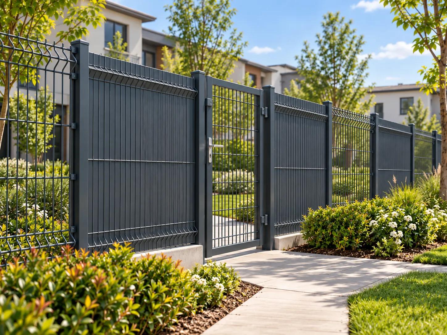 3D Fence + Privacy Fence + Pedestrian Single Gate System