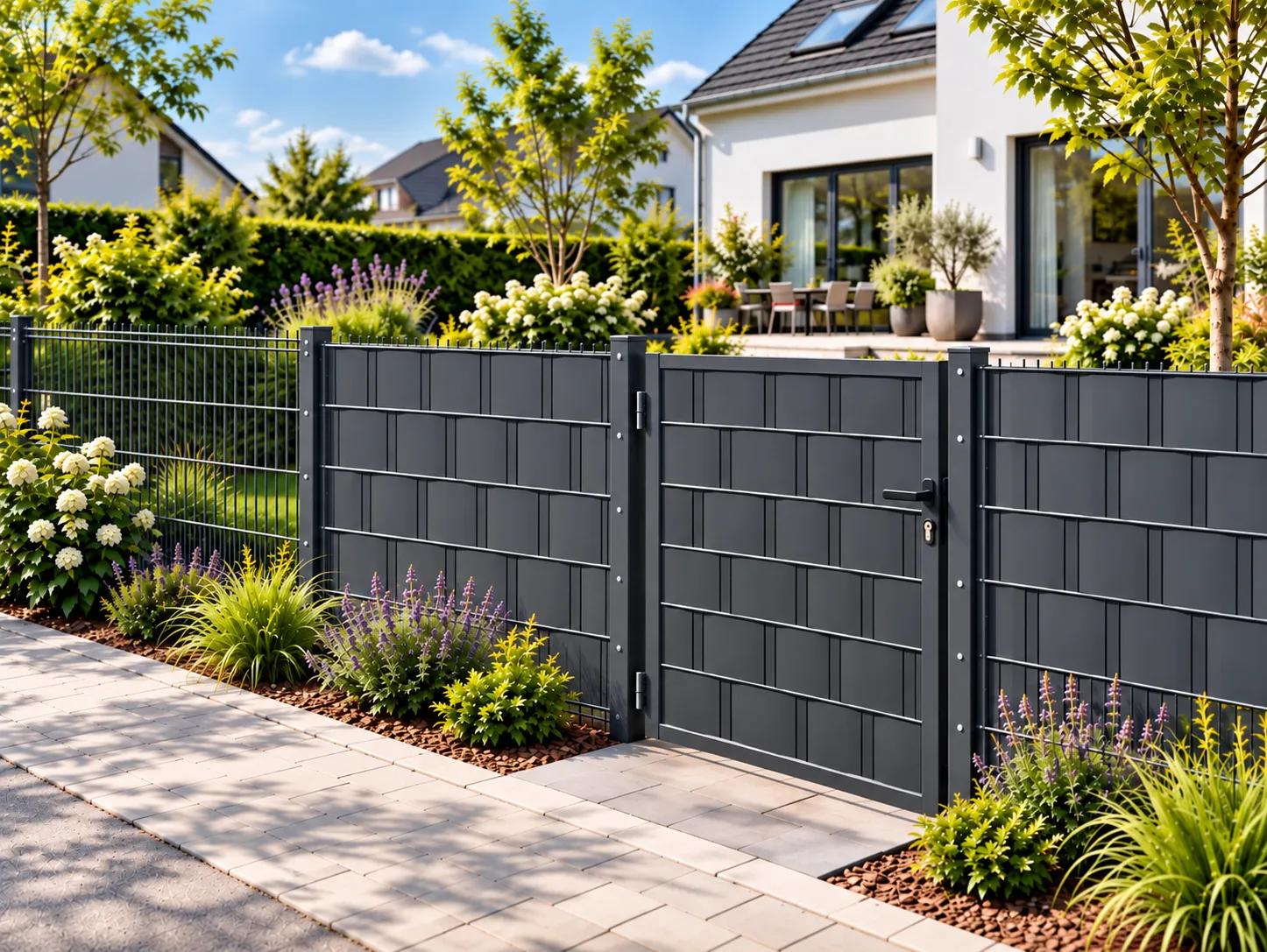 2D Fence + Privacy Fence + Pedestrian Gate System