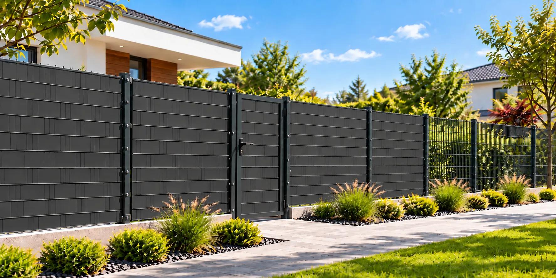 2D Fence + Privacy Fence + Pedestrian Single Gate System