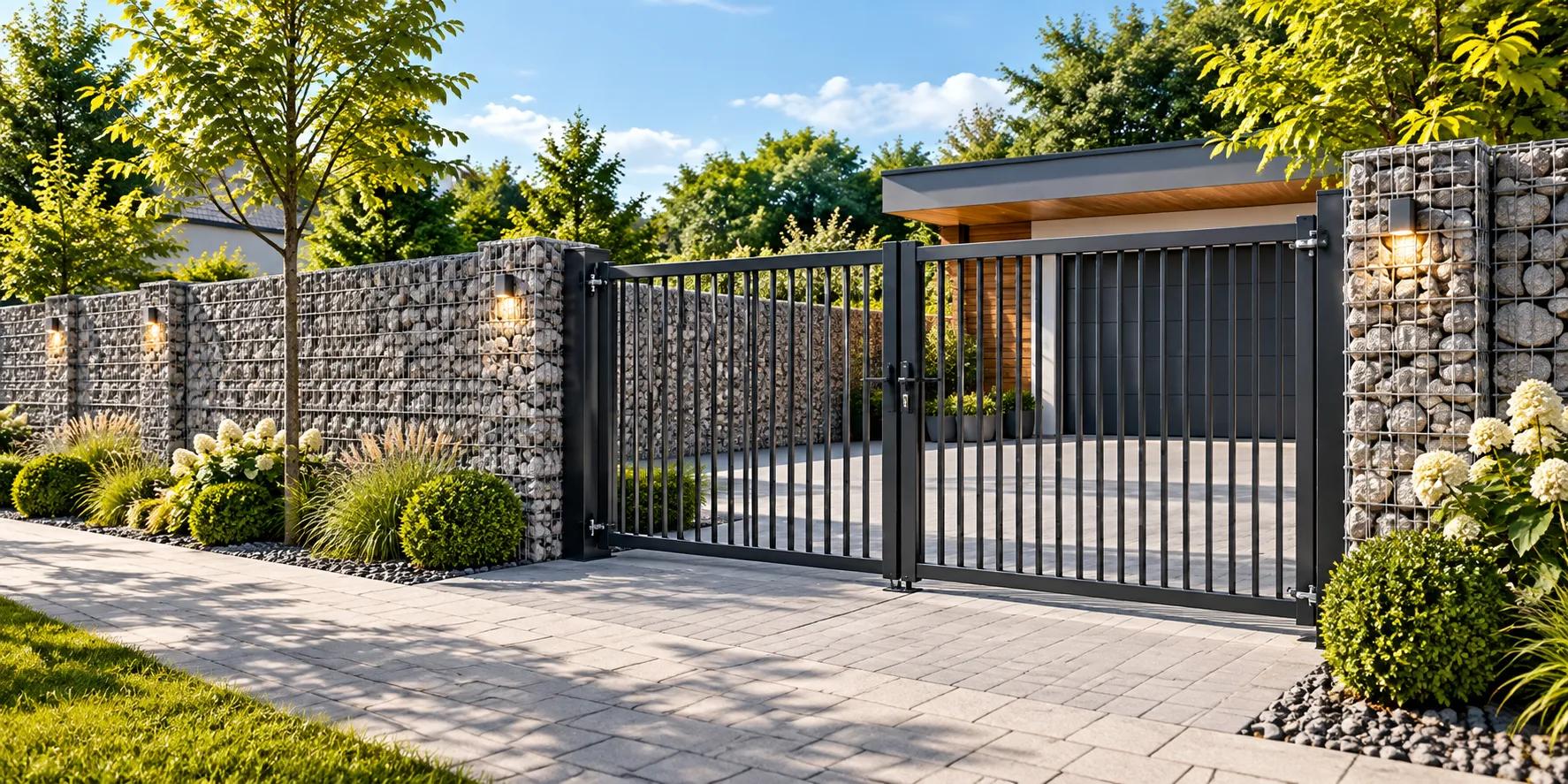 Welded Gabion Wall + Vehicle Double Gate System