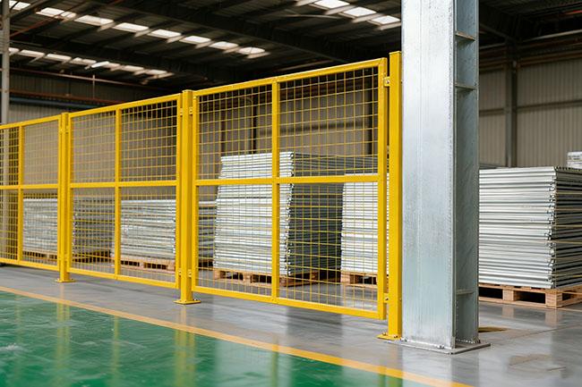 Person standing in a factory with machinery in the background